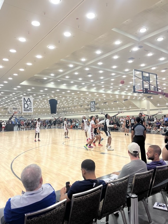 Made Hoops tournament game seen from courtside